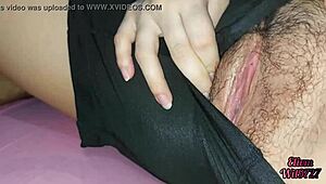 Desi stepdaughter shows cute big pussy while alone