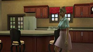 Mačeha ujame nerodnega pastorka pri masturbaciji in ga trdo pofuka