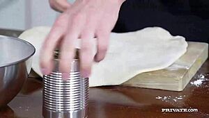 Stacy Snake and Francys Belle share an anal creampie together.