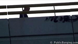 Alexis crystal dives into public teen orgy threesome with blonde blowjob and doggystyle banging