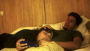 My stepbrother shoves his cock in my mouth while we’re in bed, no mercy!