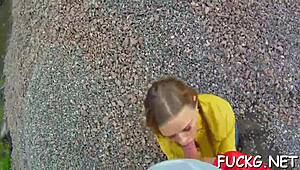 mature sweetheart licks balls and sucks cock on hidden cam while bent over