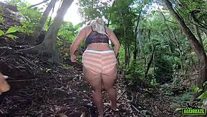 Wanessa Boyer on outdoor climb with shorts in ass 😏 big tits lingerie