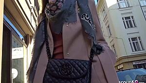 german scout got me, skinny ashley with long legs, seduced for street casting bang