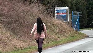 Fat BBW Emma Flashing Nude Outdoors