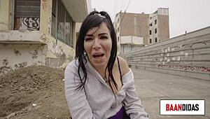 Latina Milf Sucks Monster Cock for Fame in Public