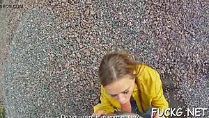 mature sweetheart licks balls and sucks cock on hidden cam while bent over