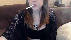 Suggestive-Neutral Webcam Cute Cam Smoker in Live Action