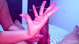 Young beauty gives a great prostate massage to her neighbor