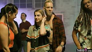 latina college teen alina lopez at party thinks she’s a guy. wild oral fun unfolds