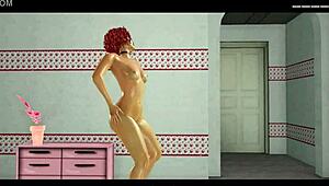 Anime character spins around in cartoon style