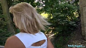 Public Agent Cherry Kiss Takes an Anal Creampie Outdoors