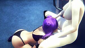 Evelynn Futa Fucks Kai'sa's Ass and Blowjob