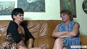 What happens when two mature German sluts share a hard cock in threesome?