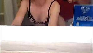 Petite freshman gets monster cock in hotel bathroom tryst