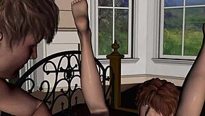 3D Anal Bedroom Erotica Animation - Cum in Arse with Squirting Action Scene 01