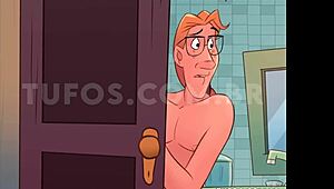 I'm eatin' the maid's big ass in this hentai scene.