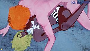 Nel, Nelliel, Tier Harribel And Ichigo Intense Sex In Bleach Hentai!