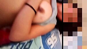 Beautiful brunette stepsister fucks her stepbrother at home