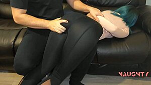 step-sister botches self-defense lesson, ends up in wild cowgirl ride.