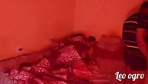 Ebony Stepfather Boldly Creeps Into Young Latina Slut Myllena Rios' Room At Night For Intense Sucking.