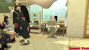 Itachi romances Hinata then fucks her ass hard, filling her with cum! 😈