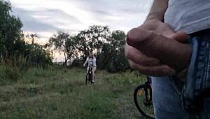 Wow! Public Flash and Jerk Off Near Stunning Girl!