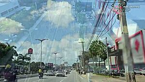 athletic brazilian cristina almeida flashes her cameltoe in tight shorts during workout at gym in fortaleza ce, filmed by her cuckold husband