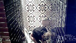 Spying on that tight pink anus through a hidden cam