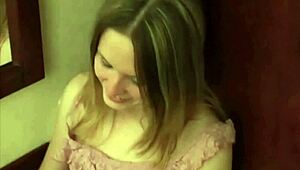 shy young 18+ virgin starts undressing, then masturbates after clothes ripped