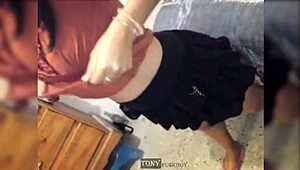 Girlfriend Screams as She’s Bent Over for First Anal in Dorm