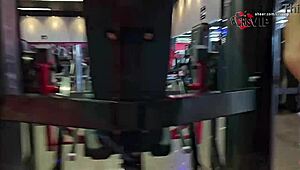 athletic brazilian cristina almeida flashes her cameltoe in tight shorts during workout at gym in fortaleza ce, filmed by her cuckold husband