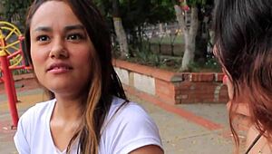 trio with personal trainer, he trains and fucks me and my friend hard in latina pov.