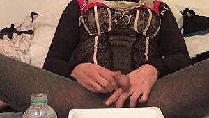 Golden piss flows from dirty old drunk