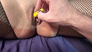 Amateur uses toy on wife's pussy for intense masturbation and licking in brazilian hardcore.