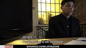 Engaging strong boy Danny for construction turns into a hot blowjob - Latin Leche