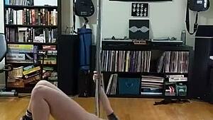 black and white skirt strip teasing natural tits ass milf big ass tattoo tits