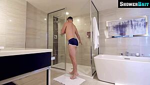 Michael finds an unexpected cock waiting for him in the steamy shower