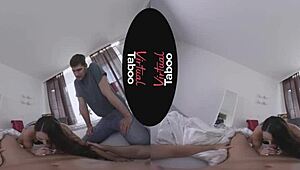 Virtual taboo story with a brunette