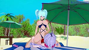 cagliostro and yukine have intense futanari sex with eve