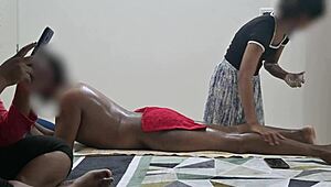 Two Girls Give Handjob Massage In Spa