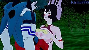 Shino Sosaki, Mandalay, Mei Hatsume, and Izuku Midoriya in Wild Hentai Action