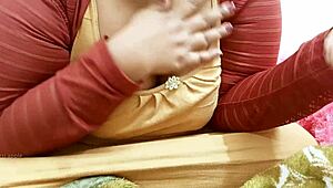 hey, look at these indian desi aunty tits 😍, they're so full and inviting in that homemade setting