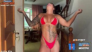 hot oily bitch in red bikini craves all the white sauce in steamy action. who knew anime could get this wild?