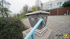 brunette in stockings faces hardcore cuckold drama with big natural tits