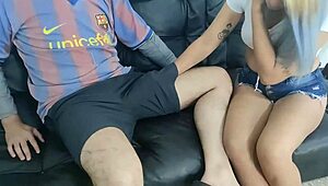 i tell my hermanastra for a massage but she craved my cock and i had to fuck her hard