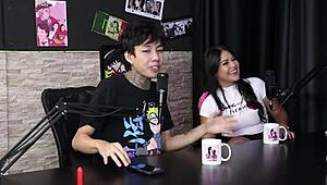 She offers her pussy first, hating casual sex, never tried virtual - DJ Rafa Loira and Mateus Hwang in sheer red.