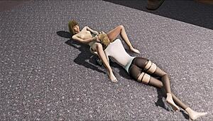 fallout 4 katsu and emogene share emotional lesbian moment