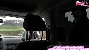 deutsche tramperin picked up and drilled hard outdoor in pov