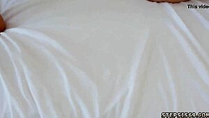 Teen stepdaughter and dad fighting for affection 😏. Who will win this taboo game?